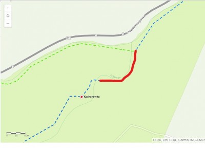 Mapka zamknięty szlak niebieski 